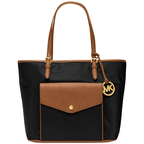 michael kors jet set large pocket tote black|michael kors jet set duffle.